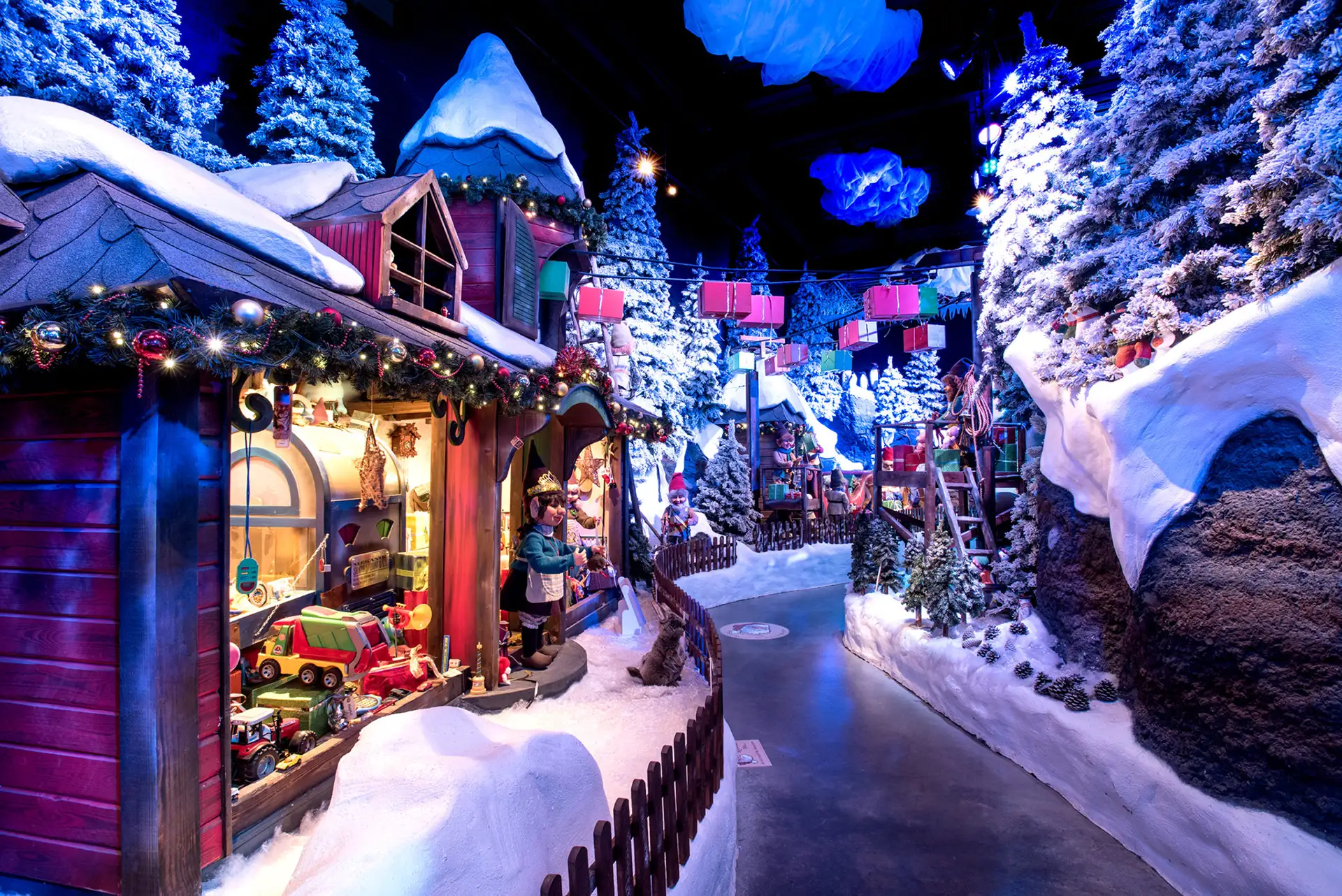 A Christmas scene in Thursford