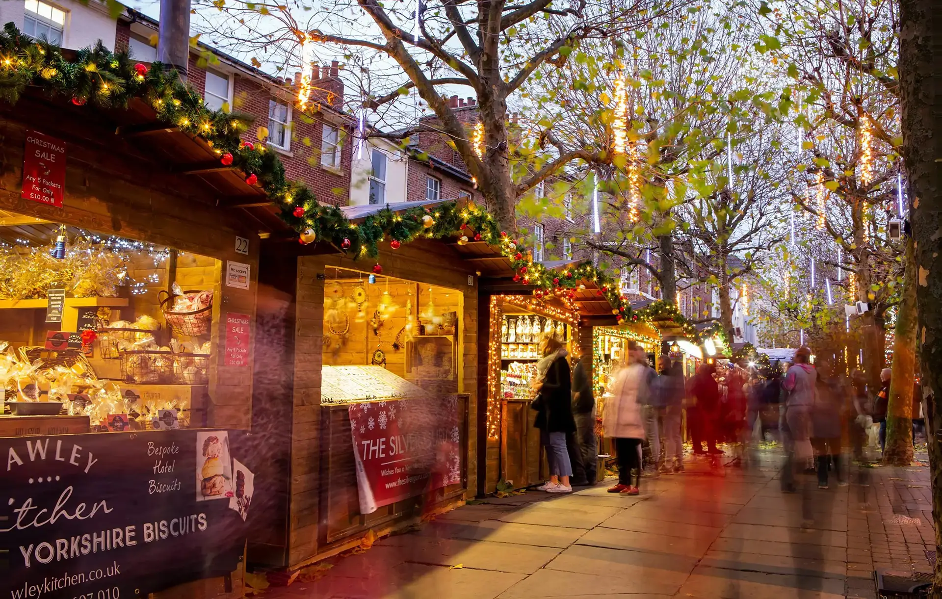 A Christmas market scene in York